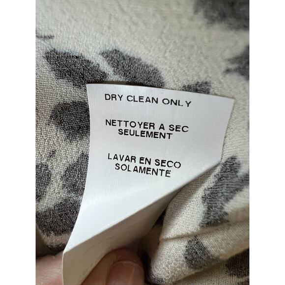 Karen Kane Women’s Long Sleeve Lace Up Cheetah Print Blouse Black Ivory XL - Picture 10 of 10